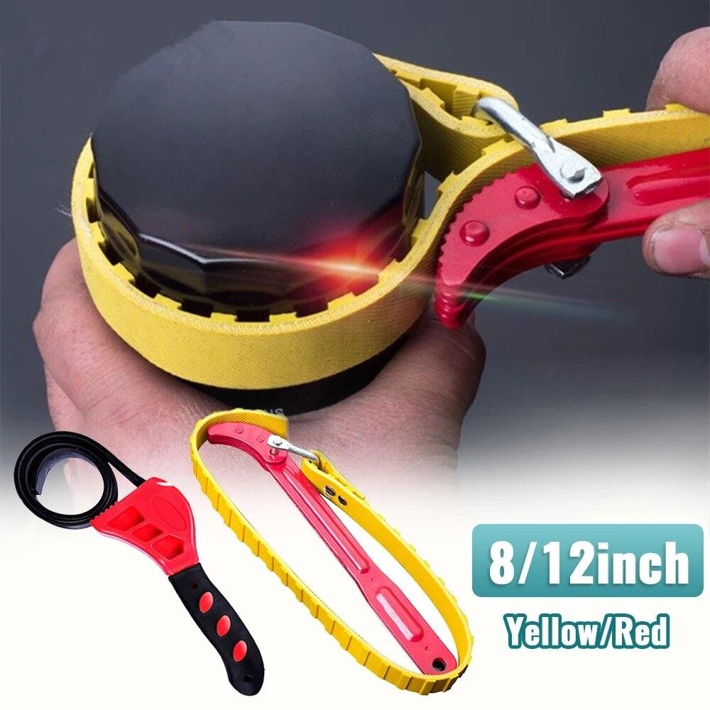1pc Adjustable Strap Spanner Wrench Belt Oil Filter Puller Removal Tool Locking Adjustable Wrench Disassembly Strap Opener Tool