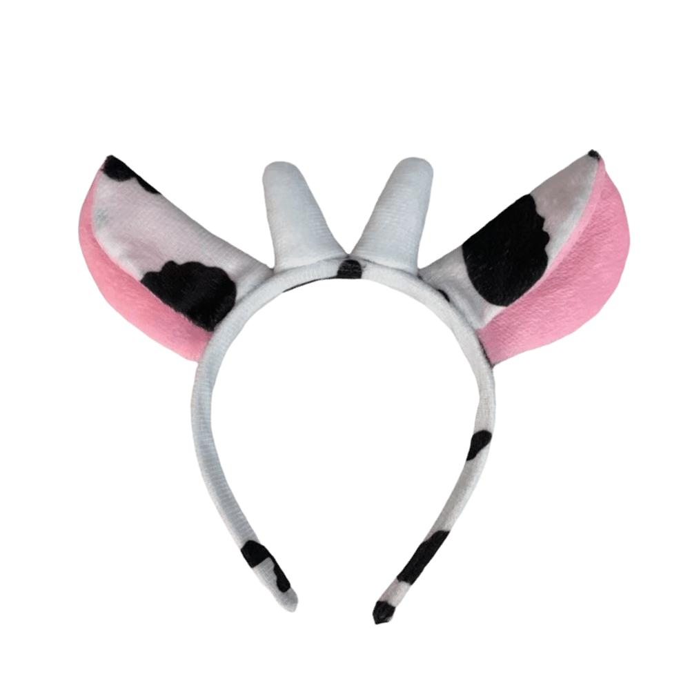 Hair-Pressing Animal Ears Hair Hoop Polyester Dairy Cow Hairband Halloween Carnival