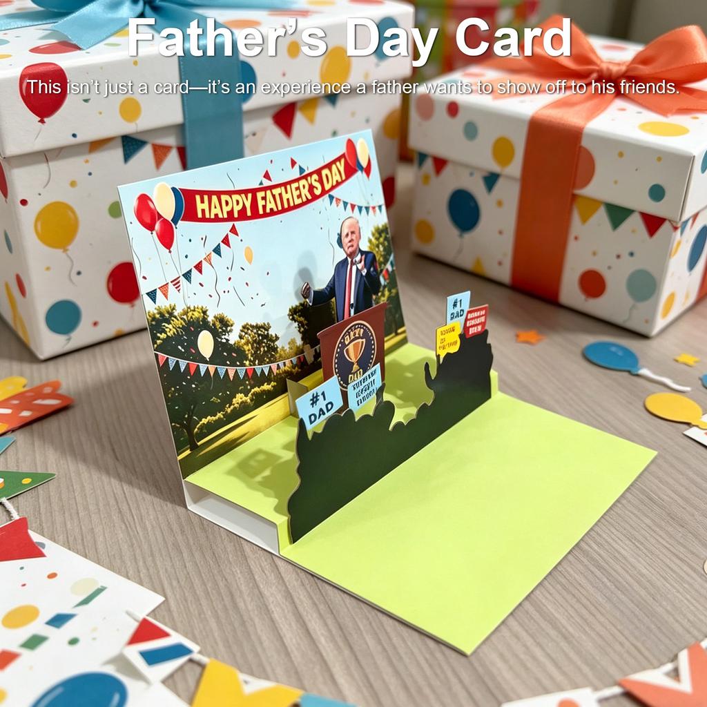 Presidential Podium Scene Cards with Light & Sound Father’s Day Greeting Cards Plays President Real Voice with Envelope