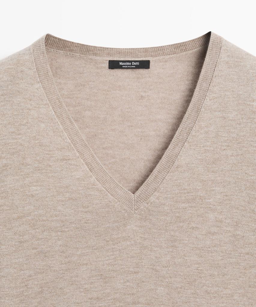 Masimodutti Wool Blend V-Neck Knit
