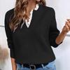 Ladies' Fashion Lace Lace V-neck Sweater Color Loose Long Sleeve Women's Knitted Sweater