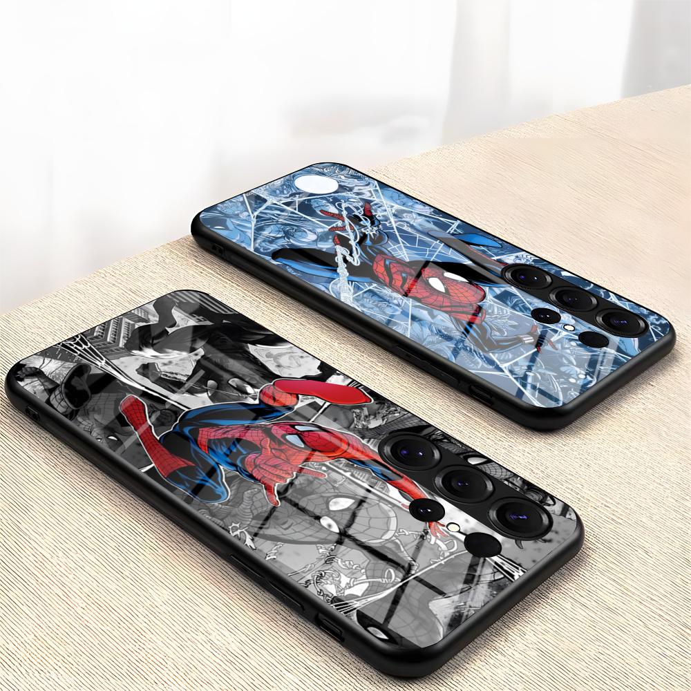 S-Spiders Cool Man Phone Case For Samsung S26 S25 S24 FE S23 S22 S21 Plus S20 Ultra Note20Ultra Black Glass Cover