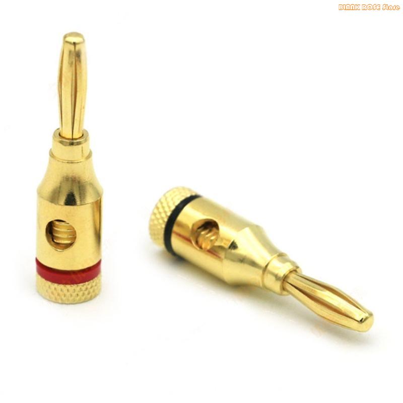 

K1AE 4pcs Gold Plated Speaker Banana Plugs Open Screw Type Connector for Speaker Wire Home Theater China Mainland