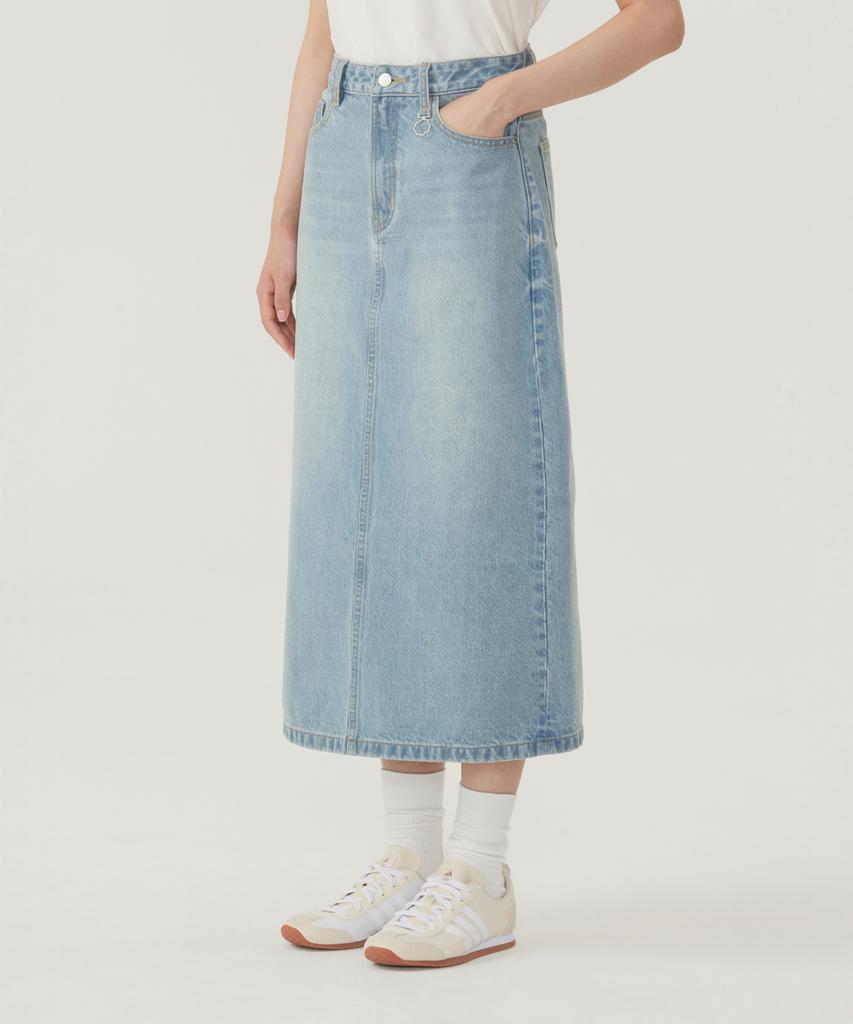 COVERNAT WOMAN Denim Long Skirt Light Blue