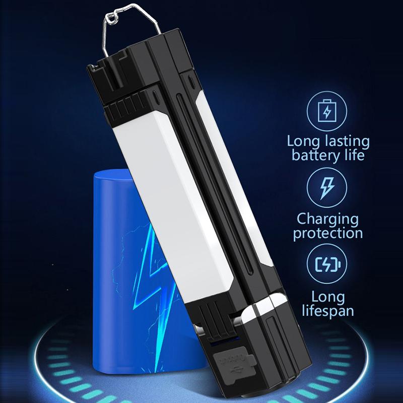 Rechargeable Outdoor Camping Light Tent Lamp Portable Foldable Flashlight Emergency Power Bank Work Floodlight