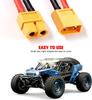 2Pcs XT60 Series Adapter Cable for 2 Lipo – Voltage Increase, Male Female Connector – For RC Models, Silicone, Yellow Red Black