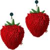 2 Pcs Fruit Shaped Bath Towels Furry Soft Chenilles Fabric Face Hand Towels For Children Adults