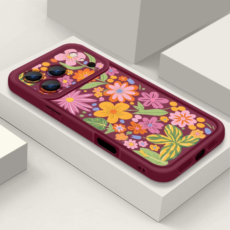 Skal med rosa blomstermönster för iPhone 17 Air 16e 16 15 14 Pro Max 13 17 Pro Max 17 Pro 17 Stöttåligt Mjukt TPU Silikon Telefonskal Funda