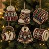 Seasonal Festive Hanging Decor 6 Pcs Christmas DIY Faux Pearl Painting Kit Ornaments, Rhinestone Art Party Decorative Supplies Tree Decoration