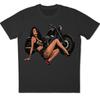 Ride Dirty Pinup Girl Biker T-Shirt Motorcycle Tattoo Babe Graphic Tee .