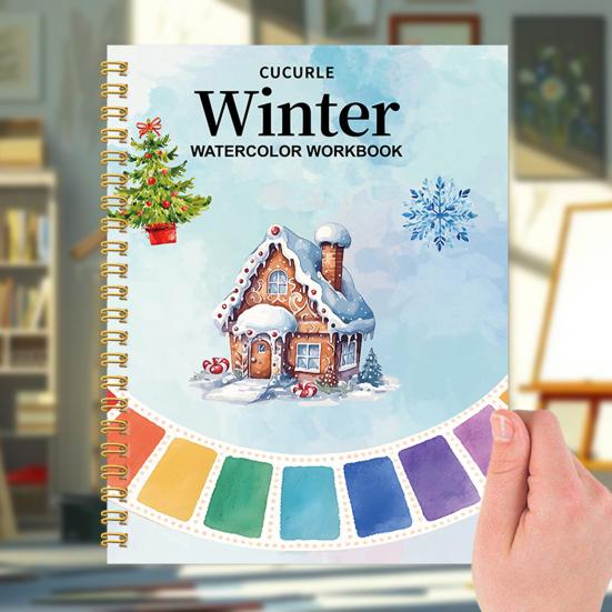 Watercolor Painting Kit for Beginners Step-by-Step Painting Guide with 12 Colors Flower Animal Theme Practice Workbook for Learning Blending