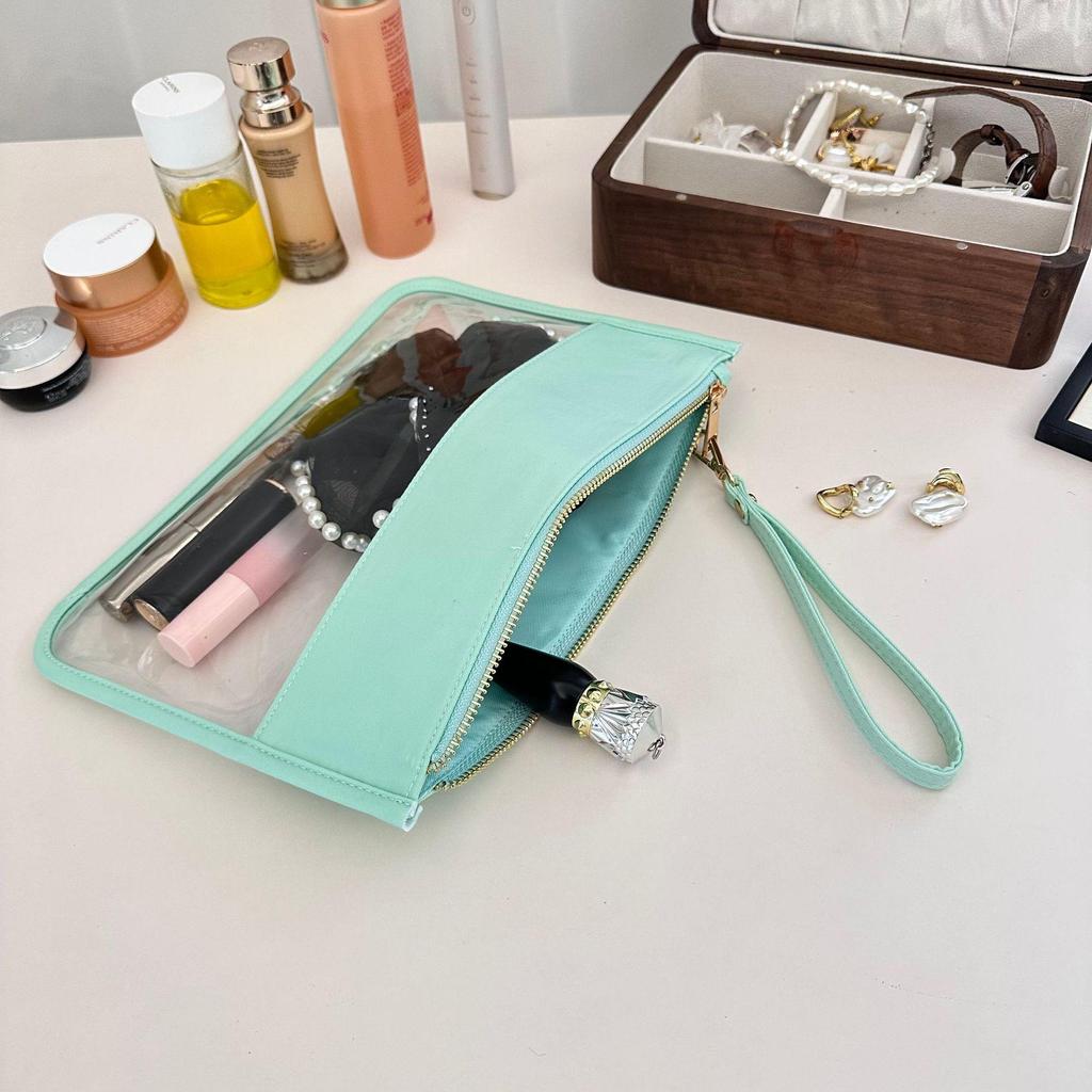 Transparente wasserdichte Reise-Kosmetik- und Snacktasche aus PVC - Großes Fassungsvermögen