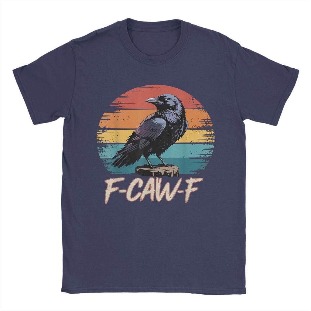 Men Women's T Shirt Retro F-Caw-F  Black Bird Crow Funny Crow Bird Cawing Grunge T-Shirts Summer Tees Clothes Plus Size 5XL