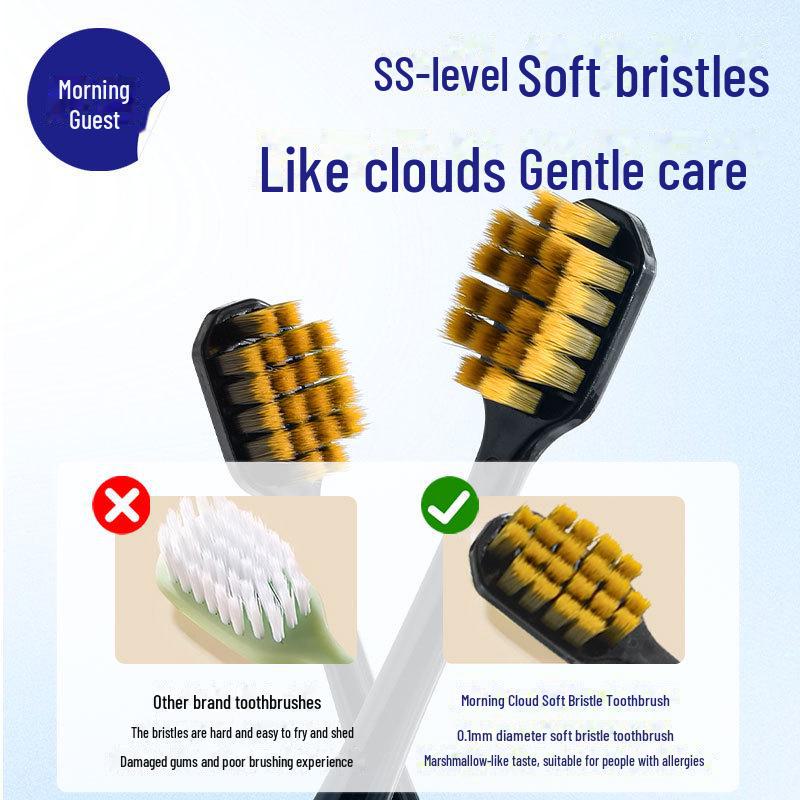 Chenke Soft Bristle Crystal Handle Toothbrush - 3 Pack Japanese Style for Adults