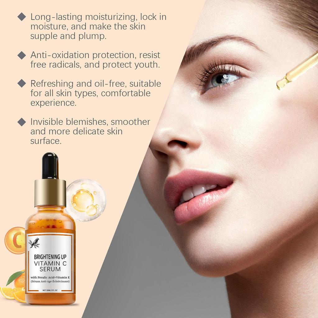VitaminC Facial Serum Brightening Skin Color Hydrating Moisturizing Tender Moisturizing Facial Skin Serum 30ml