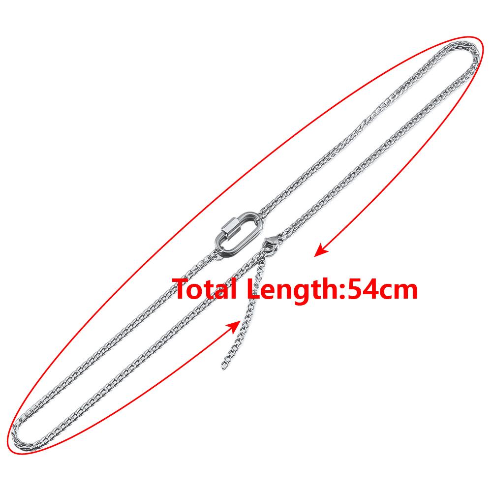 2pcs 1pc Stainless Steel Semi-finished Necklace Grinding Chain With Adjustable Extension Chain Lobster Clasp DIY Jewelry Making 1pc