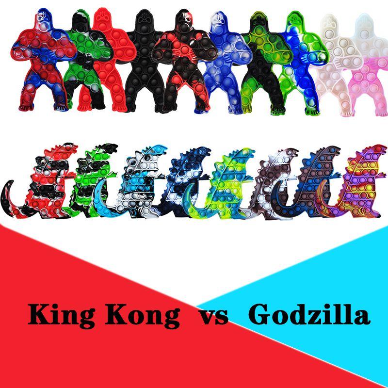 Godzilla Exterminador Pioneiro Rei Kong Colorido Brinquedo de Descompressão Para Alívio de Estresse