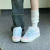 Campus style niche design donut bread shoes rice noodles contrast color spell BAKE retro skateboard shoes