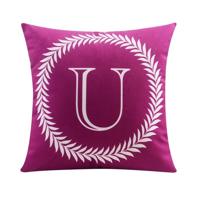 45*45CM 26 English Letters Plush Pillowcase Wedding Party Festival Decoration Sofa Office Seat Car Cushion Cover Home