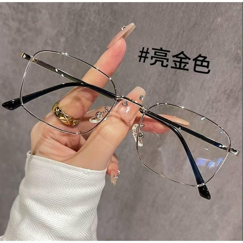 Metal Square Frame Glasses For Women Men Anti Blue Light Finished Nearsighted Glasses Prescription Eyewear 0~-4.0