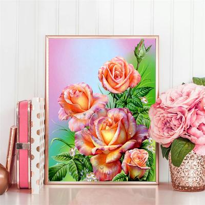 5D-Diamantgemälde zum Selbermachen, „Blume“, komplette Sets, Diamant-Mosaik, Heimdekoration, Diamant-Stickerei