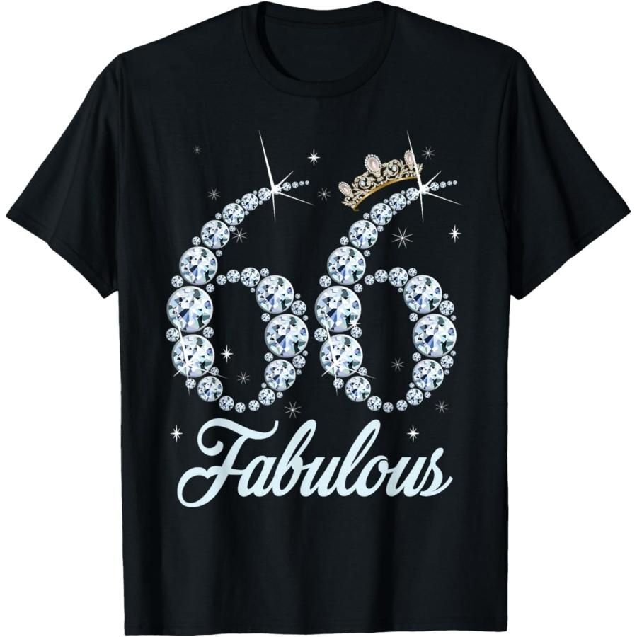 66 Year Old Its My 66th Birthday Queen Diamond Heels Crown T-Shirt(1) XXXXXL чёрный