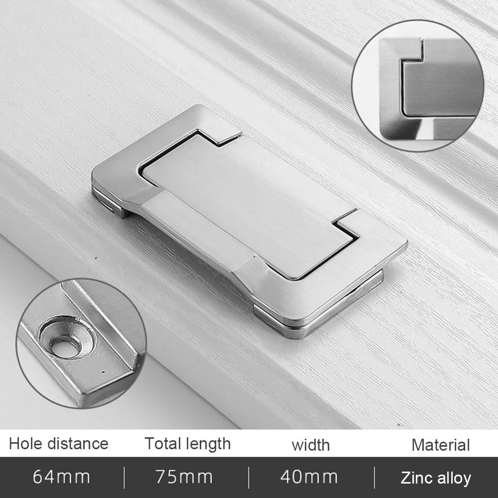 Drawer Cabinet Door Flat Concealed Handle Free Punching Invisible Handle TV Cabinet  Door Handle Dedside Table