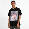Anime Purple-haired Boy Print Casual Top Unisex Loose Breathable Daily Versatile T-shirt Pure cotton T-shirt