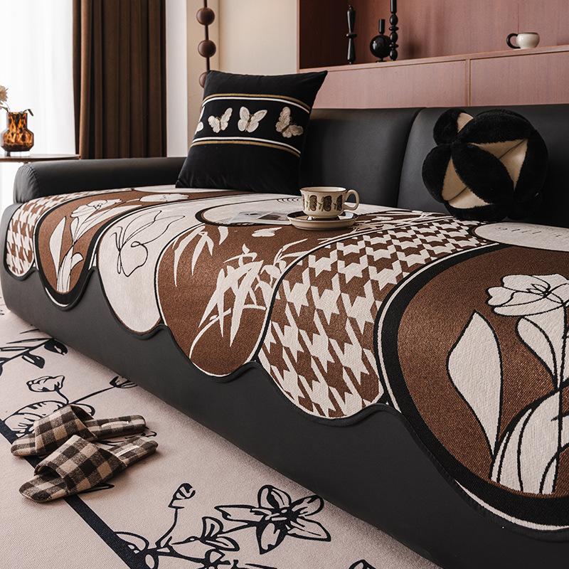 New Medieval Chenille Sofa Cushion, Universal In All Seasons, Special-Shaped Irregular Straight Row Non-Slip Sofa Seat Cushion