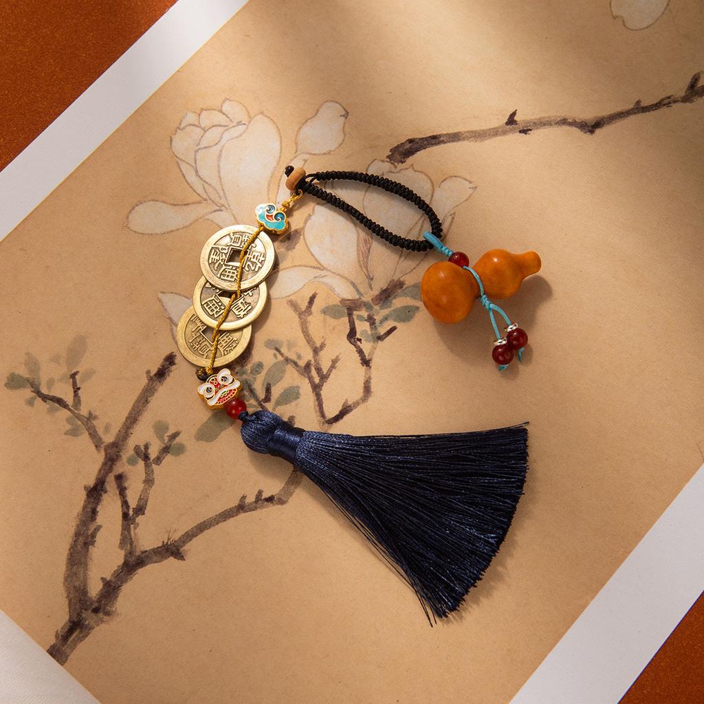 Gourd Key Pendant Copper Coin Auspicious Creative Hanging Jewelry Bag Accessories Copper Coin Home Meaning Pendant