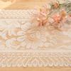 2Pcs Elegant Lace Tablecloths Square Florals Artwork Neutral Tone Sturdy Polyester Home Furnishing Textiles