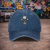Pc Unisex HeadphoneWearing Anchor Graphic Skull Vintage Washed Baseball Cap  Unisexs Trendy Hat  Versatile Duckbill Cap  Fun