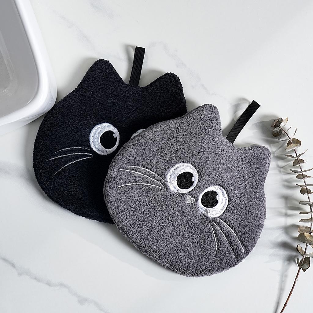 Cartoon Dust Sprite Hand Towel - Cute, Soft, Absorbent for Kitchen and Bathroom Hanging