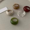 Smooth Glossy Resin Wide Band Ring With Arc Design Comfortable Finger Accessory For Daily Wear And Special Occasions
