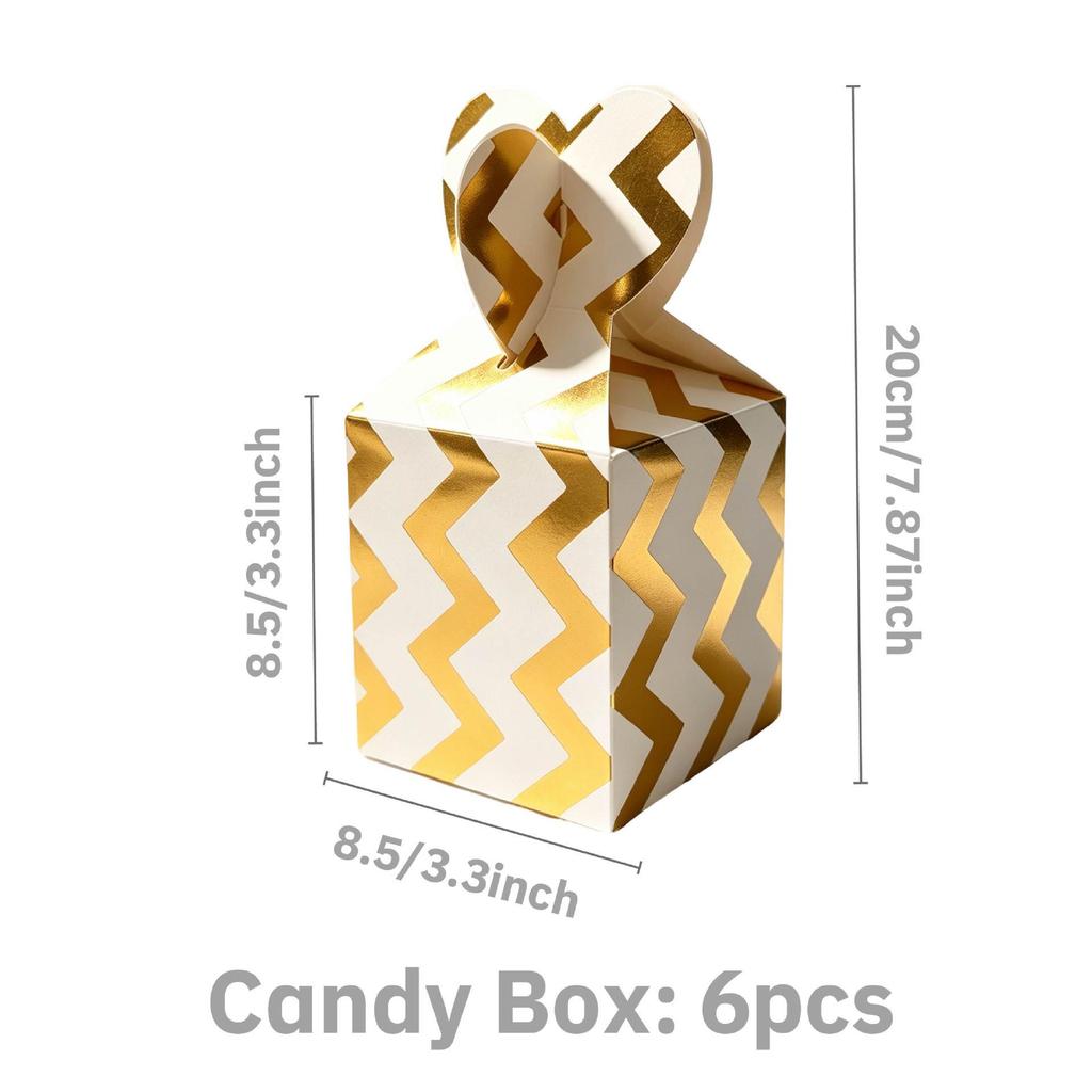 European Gold Stamped Square Candy Box - Wedding Party Favor
