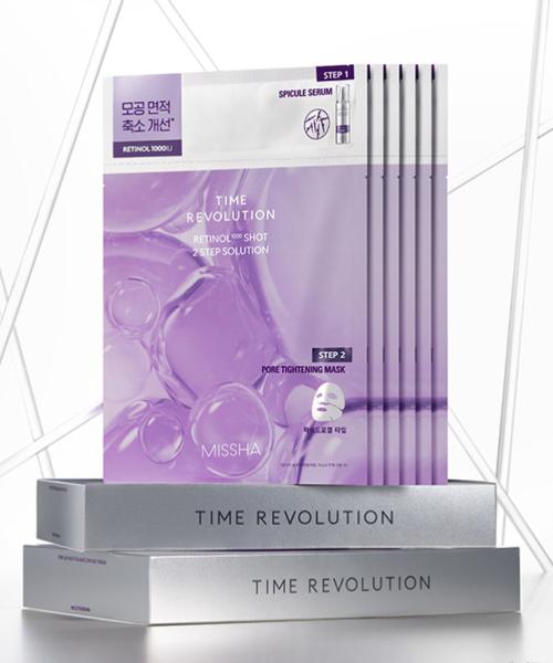

Missha Time Revolution 1000-Shot 2-Step Solution Mask (Retinol 1000) 6-Sheet Set [2-Pack] FREE
