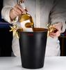 wine beer Cocktail cooler bucket black Gold Ice Bucket Beer Stainless Steel Wine Ice pail Cooler Box Bucket barrel KTV Bar tool