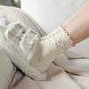5Pairs Embroidery Ruffled Socks Women Cat Mid-calf Cotton Socks Sweet Bowknot Sock  Women's