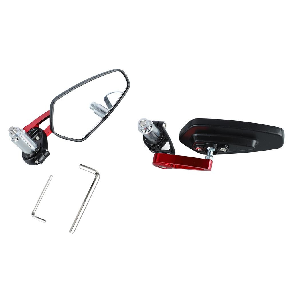 1 Pair Motorcycle Rear View Mirror 360 degrees Rotatable Glass Clear Handlebar Side Mirror