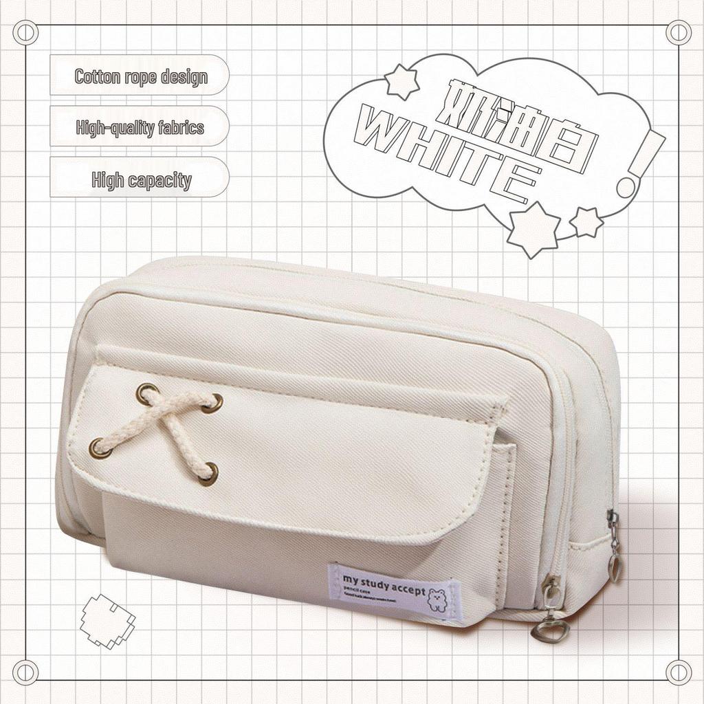 Pencil Case for Girls - Stylish, Soft, Large Capacity, Dirt-Resistant, Multifunctional Oxford Stationery Bag