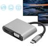 Adapter TypeC Hub to VGA   DVI DisplayportCelsius3.1 Ethernet Converter Dock 4K Resolution(Silver )