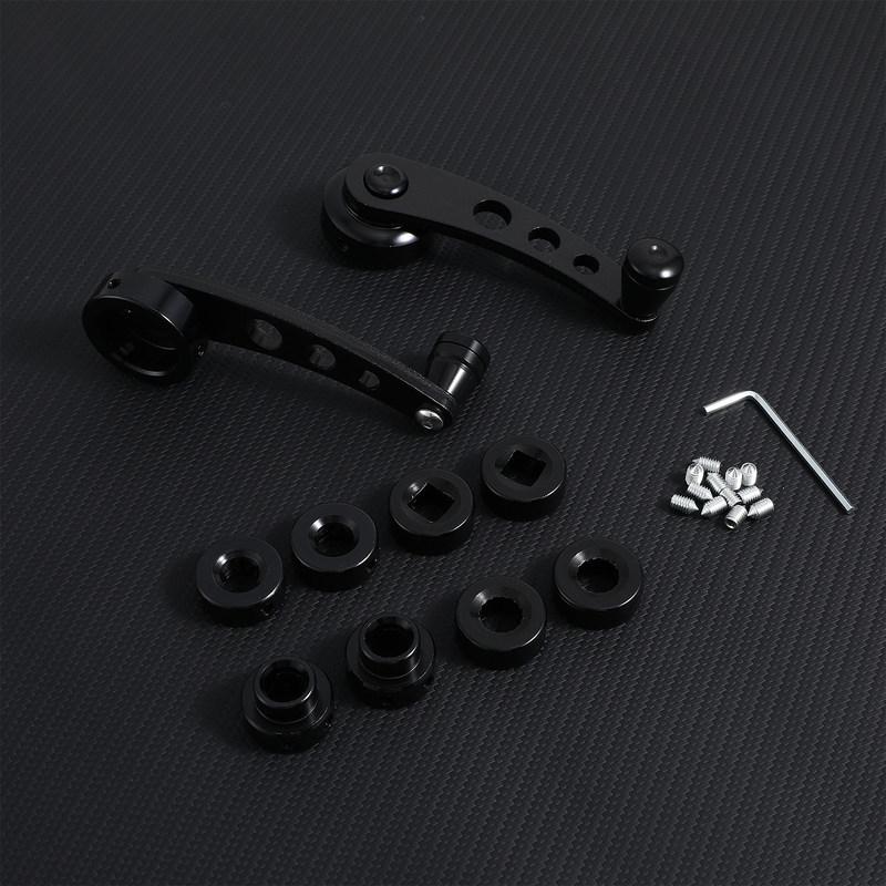 1Set Aluminum Car Window Crank Handle Set Universal Manual Winders for Left Right Doors Interior Upgrade with Mounting Clip