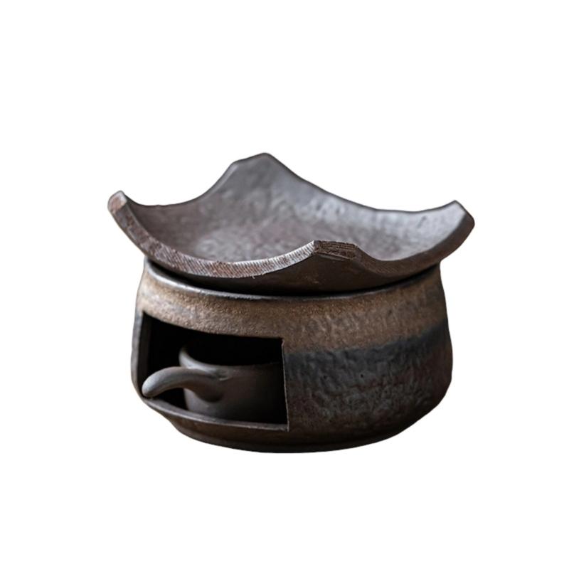 Ceramic Tea Stove Warmer Set - Natural Calming Effect Scents Diffuser with Tealight Holder for Meditation