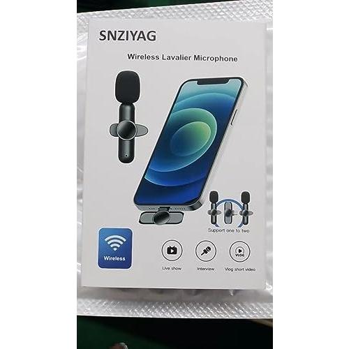 SNZIYAG Wireless Lavalier Microphone for Android Phones, Plug-and-Play Wireless Microphone for Recording, Live Streaming, YouTube, TikTok, Facebook, I