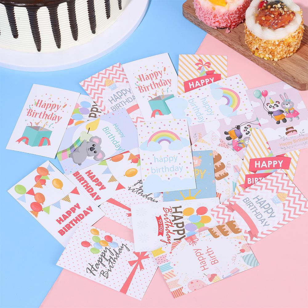 Gift Wrapping Party Decoration Cartoon Animal Happy Birthday Cards Greeting Labels Message Postcard