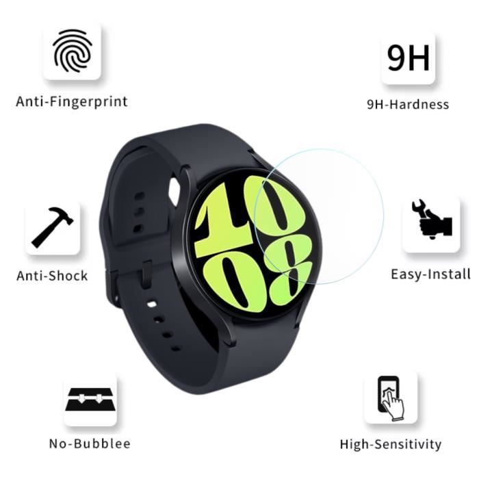 Tempered Glass for Samsung Galaxy Watch 6 44mm [Pack of 2] Phonillico® Anti-Scratch Watch Screen Protector Film