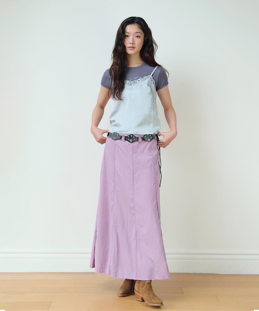 Hombadittingjeu Classic Panel Midi Skirt (Dusty Lilac)