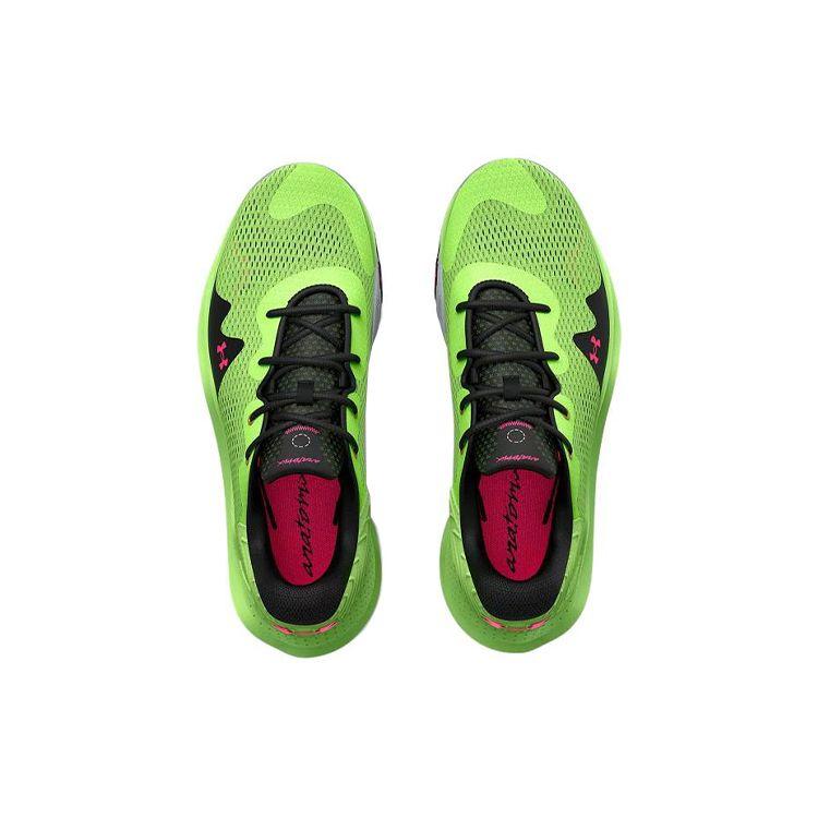 Under Armour Spawn 4 Round Head Comfortable Shock Absorption Non-Slip Wear-Resistant Low-Top Basketball Shoes Men sneaker Green 3024971-301