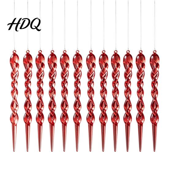 Decorative Pendants 12Pcs Colorful for Holiday Windows Ornaments Acrylic Spiral Icicle Twisted Ice Bar Hanging
