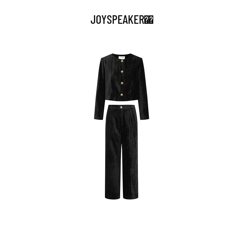 JOY SPEAKER 2025 Fall Corduroy Casual Pant & Short Jacket Set L